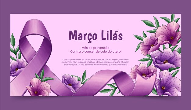 Horizontal banner template for brazilian marco lilas awareness