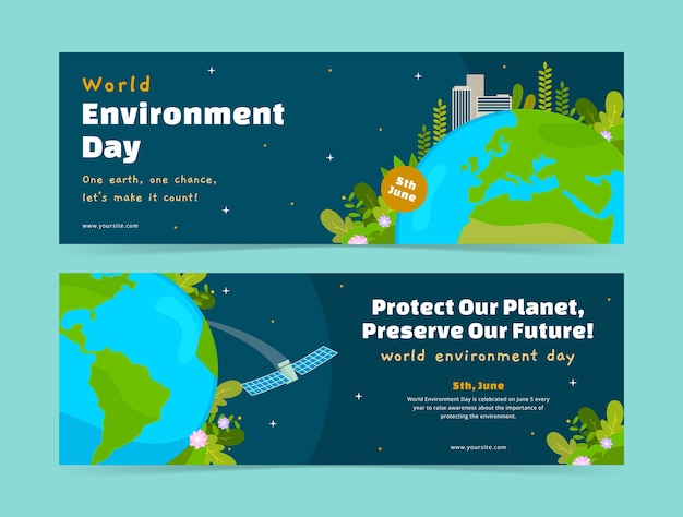 Horizontal banner template for international environment celebration