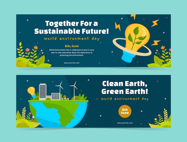 Horizontal banner template for international environment celebration