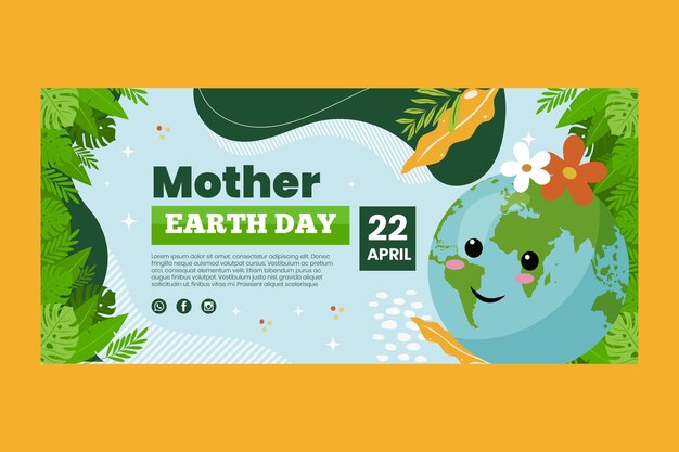 Horizontal banner template for mother earth day celebration