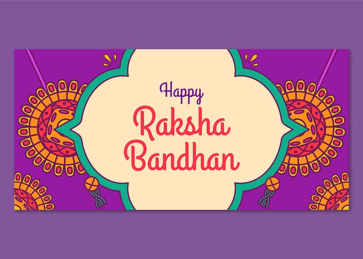 Free Vector horizontal banner template for raksha bandhan festival celebration