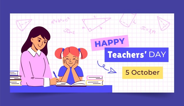 Horizontal banner template for world teacher's day