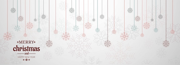 Free vector horizontal banner with christmas card