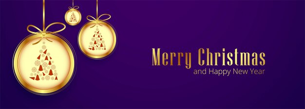 Horizontal banner with christmas card