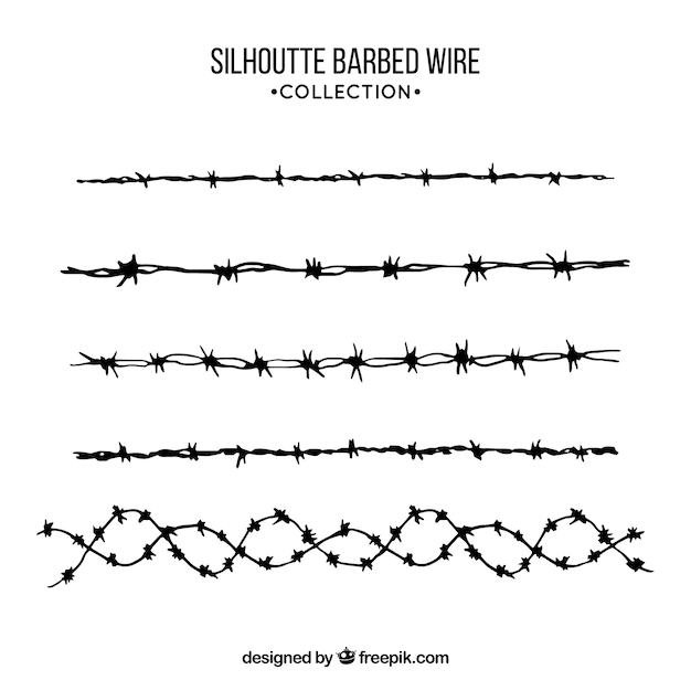 Free vector horizontal barbed wire collection