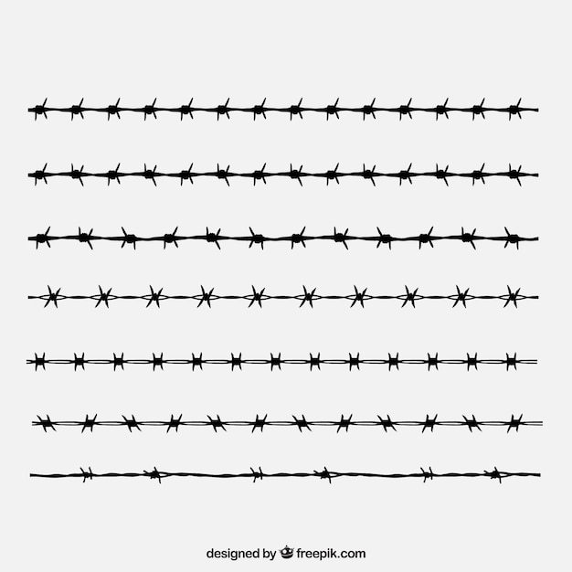 Horizontal barbed wire pack of seven