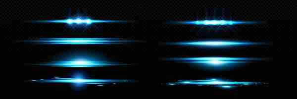 Free vector horizontal blue light line with fade effect