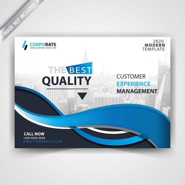 Free Vector horizontal booklet commercial flyer
