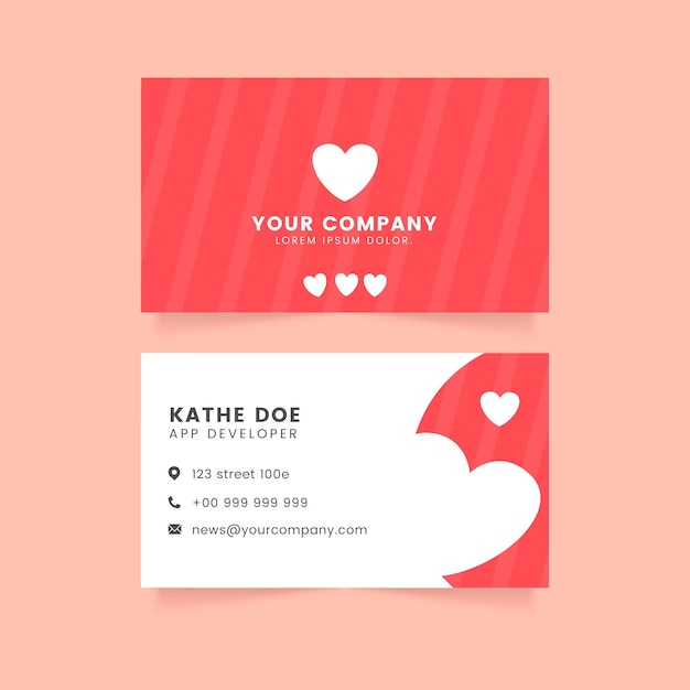 Horizontal business cards flat design