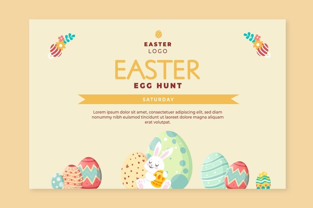 Free vector horizontal easter banner template