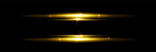 Free vector horizontal golden light stripe with fade effect