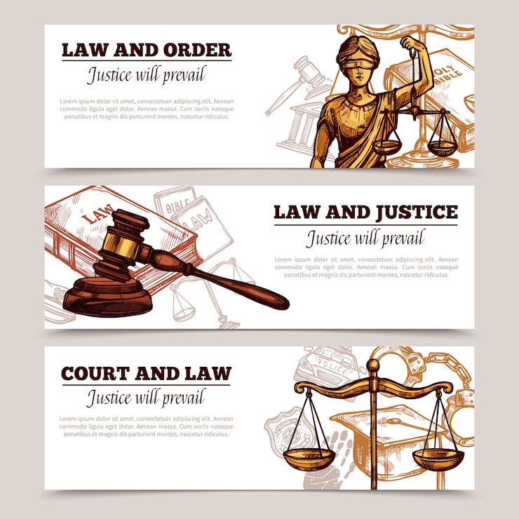 Free Vector horizontal law banners