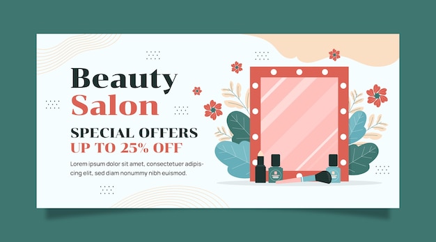 Free vector horizontal sale banner template for women's beauty and care