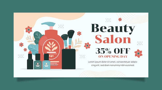 Horizontal sale banner template for women's beauty and care