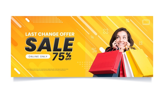 Free vector horizontal sale banner template