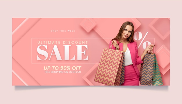 Free vector horizontal sale banner template