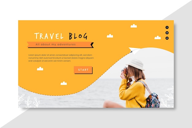 Free vector horizontal travel banner for blog