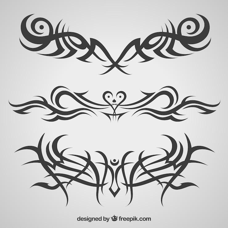 무료 Vector 수평 부족 문신 컬렉션