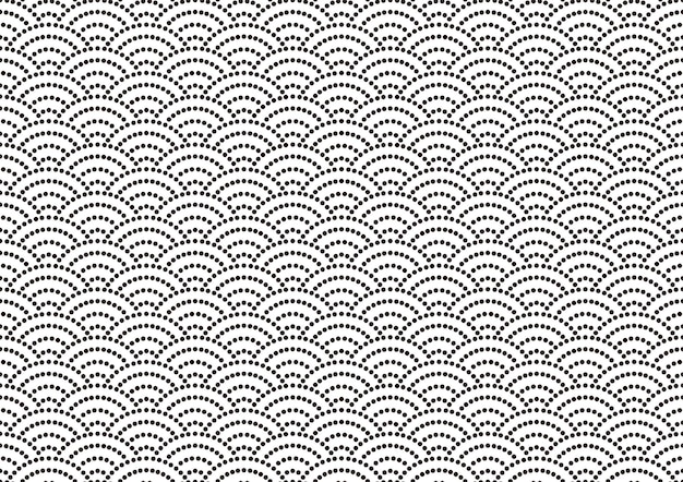 Free vector horizontally and vertically repeatable monochrome seamless japanese vintage pattern