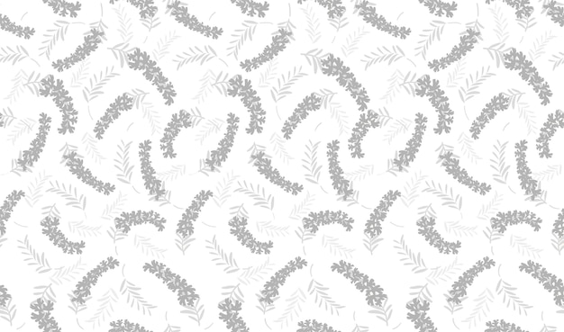 Horizontally and vertically repeatable monochrome vector seamless floral pattern