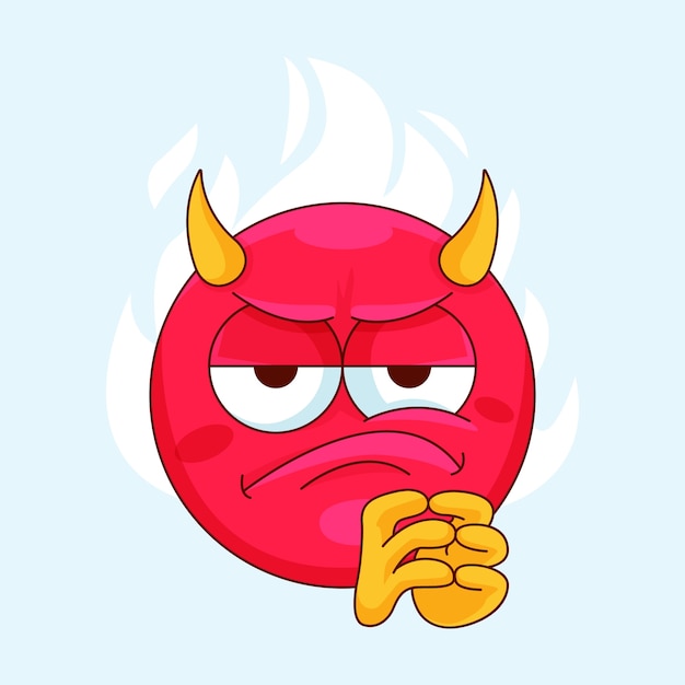 Free vector horns emoji illustration