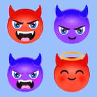 Free vector horns emoji illustration