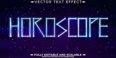 Free vector horoscope space text effect editable gaming and cyber text style