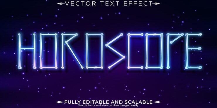 Free Vector horoscope space text effect editable gaming and cyber text style