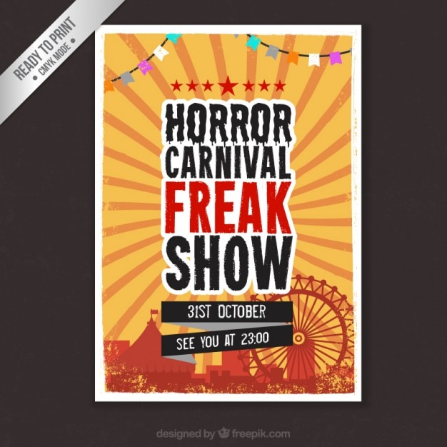 Free vector horror carnival poster