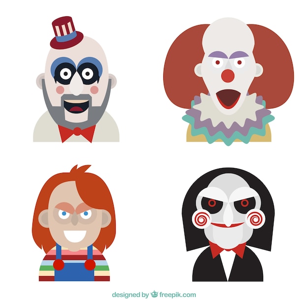 Free vector horror film characters