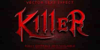 Free vector horror text effect, editable night and scary text style