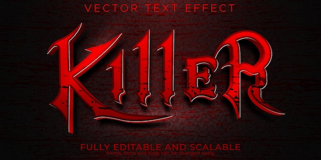 Horror text effect, editable night and scary text style