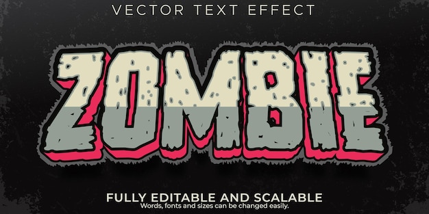 Horror text effect editable retro and zombie text style