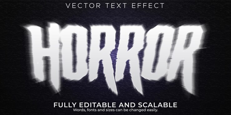 Free Vector horror text effect, editable scary and monster text style