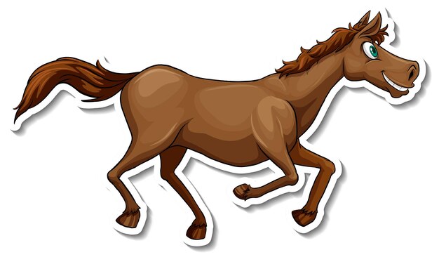 Horse animal cartoon sticker