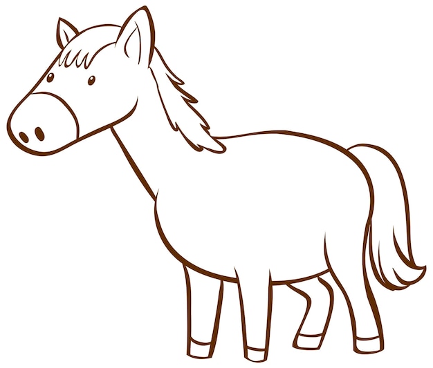 Free vector horse in doodle simple style on white background