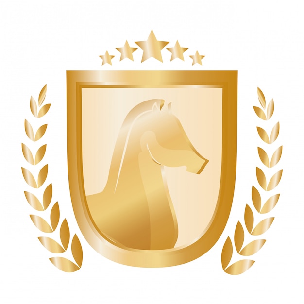 Vettore gratuito logo dell'icona dell'emblema del cavallo