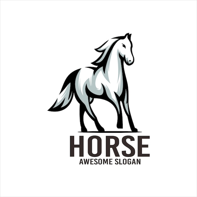 Free vector horse esport illustration logo design vector