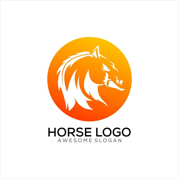 馬アイコン ロゴ デザイン グラデーション カラー