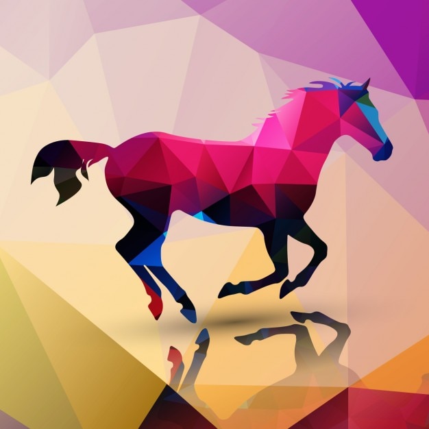 Бесплатное векторное изображение Лошадь из фона многоугольников