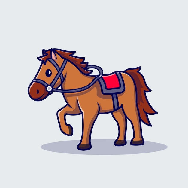 Horse Racing Cartoon Icon Illustration