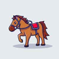 Free vector horse racing cartoon icon illustration.