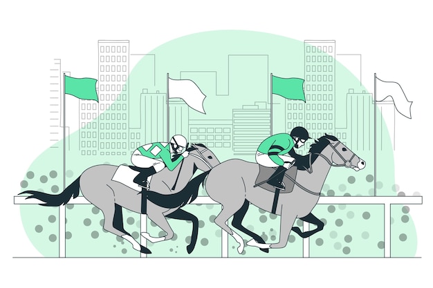 Free vector horse riding competition concept illustration