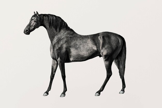 George Stubbs의 작품에서 리믹스된 말 벡터 빈티지 일러스트레이션