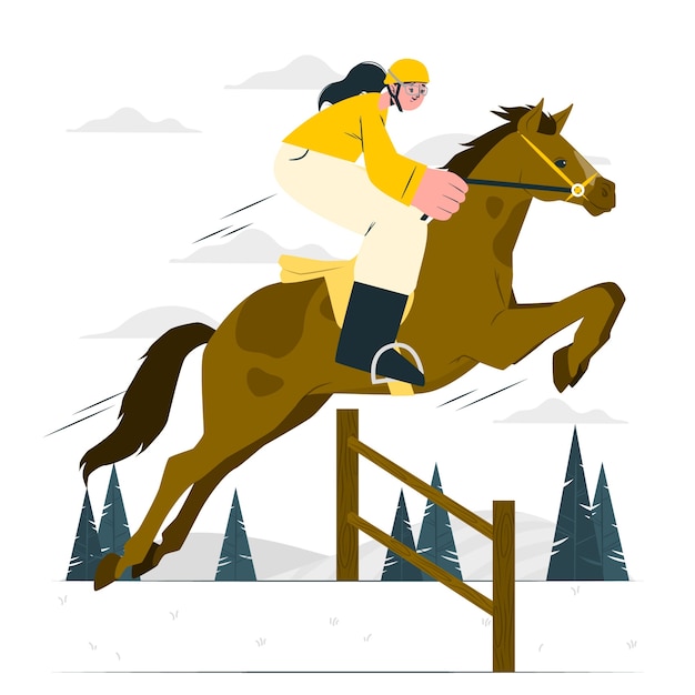 Horseback riding concept illustration