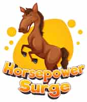 Free vector horsepower surge cartoon illustration of a horse cart