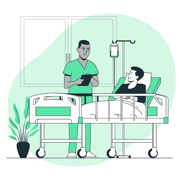 Hospital bed concept illustration