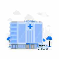 Free vector hospital building concept illustration