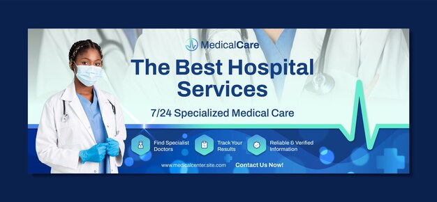 Hospital  care  facebook cover template