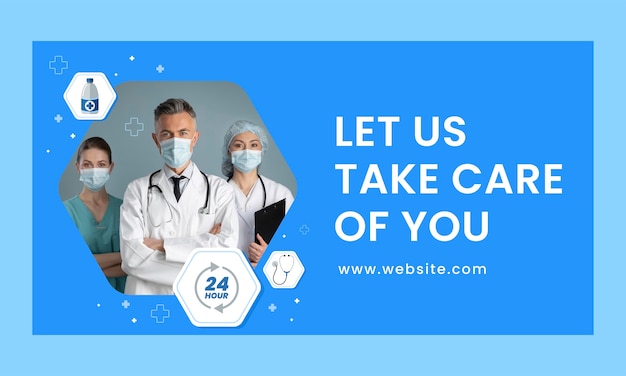 Free vector hospital  care  facebook template